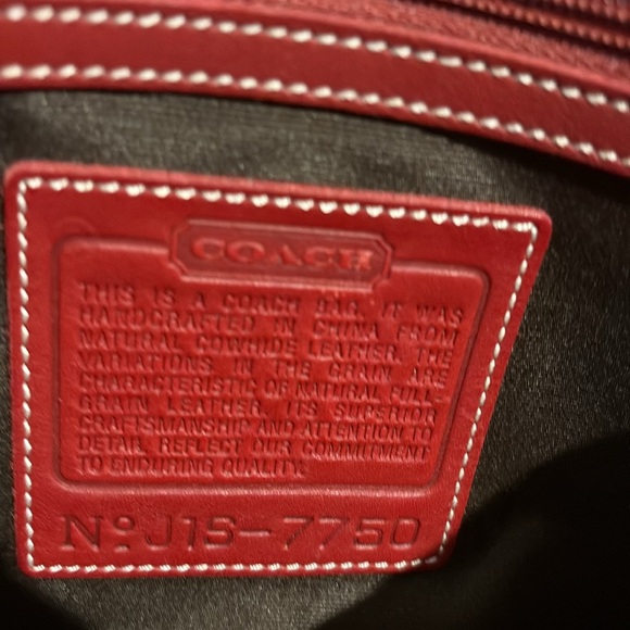 Coach Legacy vintage Duffel Bag smooth leather Red Silvertone HW. Excellent - Picture 17 of 17